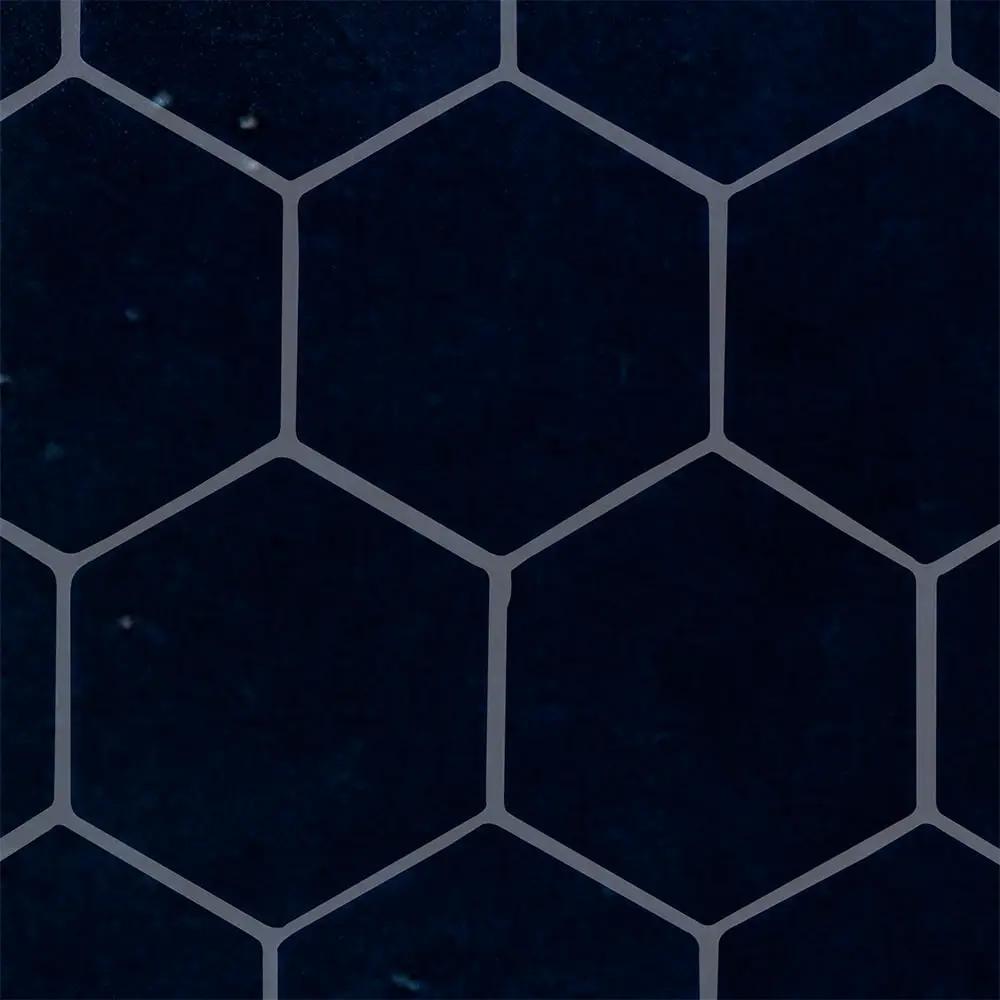 Obsidian Crackled Hexagon 5 Ceramic Tiles 5x5