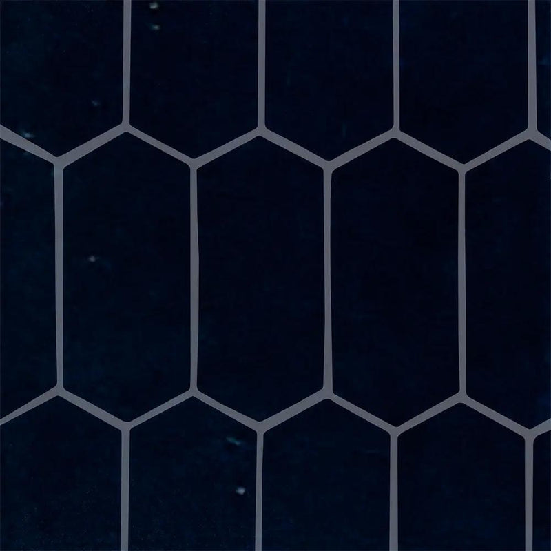 Obsidian Crackled Picket Ceramic Accent Tiles 3x6