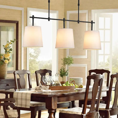 Traditional black & gold fabric pendant lighting dining room 3 lights