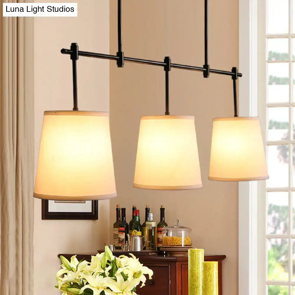 Traditional black & gold fabric pendant lighting dining room 3 lights
