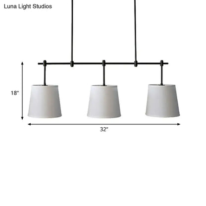 Traditional black & gold fabric pendant lighting dining room 3 lights