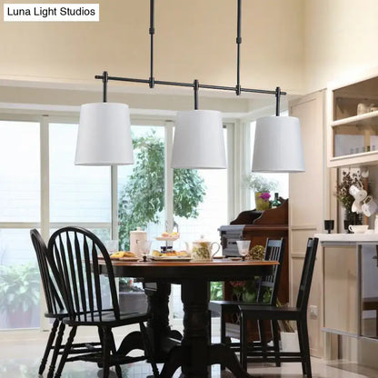 Traditional black & gold fabric pendant lighting dining room 3 lights