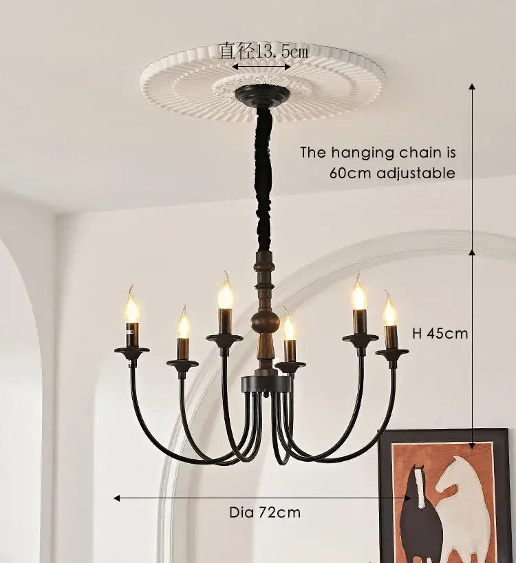 Traditional black metal chandelier 9 light dining room pendant lights