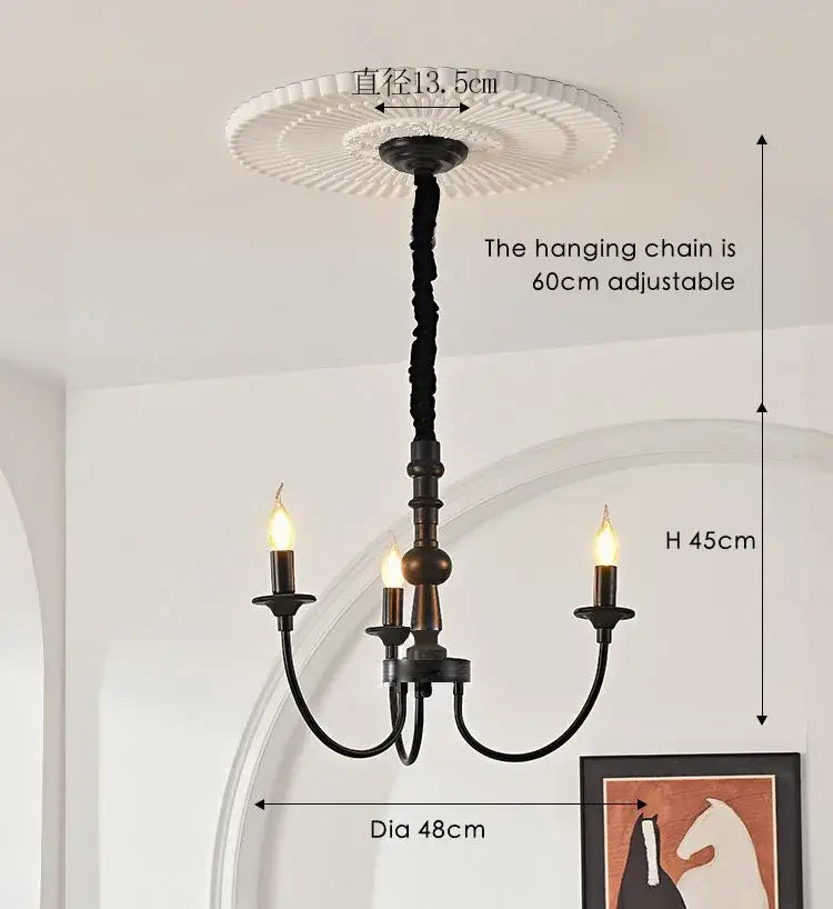 Traditional black metal chandelier 9 light dining room pendant lights