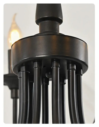Traditional black metal chandelier 9 light dining room pendant lights