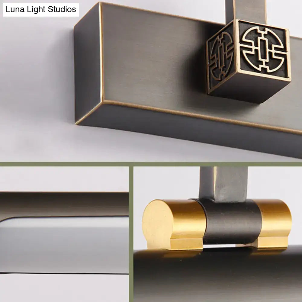Traditional black metal & gold vanity wall light – bathroom 110v-120v