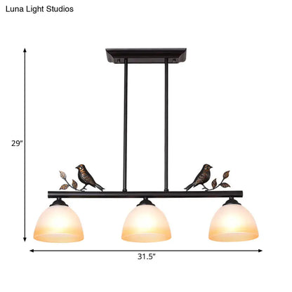 Traditional black & white glass bird pendant light dining room ceiling light