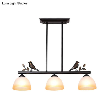 Traditional black & white glass bird pendant light dining room ceiling light
