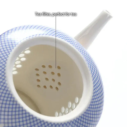 Traditional blue & white porcelain tea pot kitchen ceramic teaware
