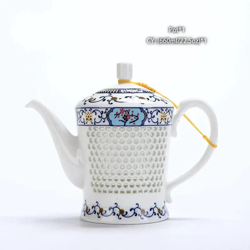 Traditional blue & white porcelain tea pot kitchen ceramic teaware