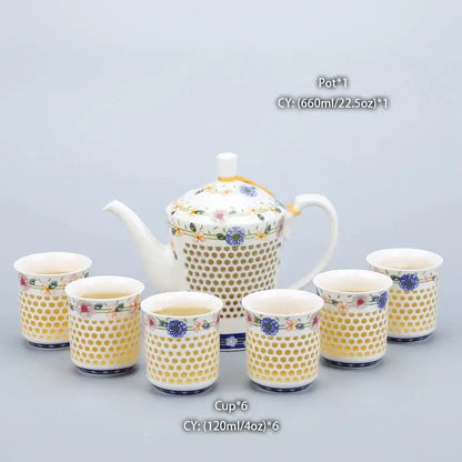 Traditional blue & white porcelain tea pot kitchen ceramic teaware