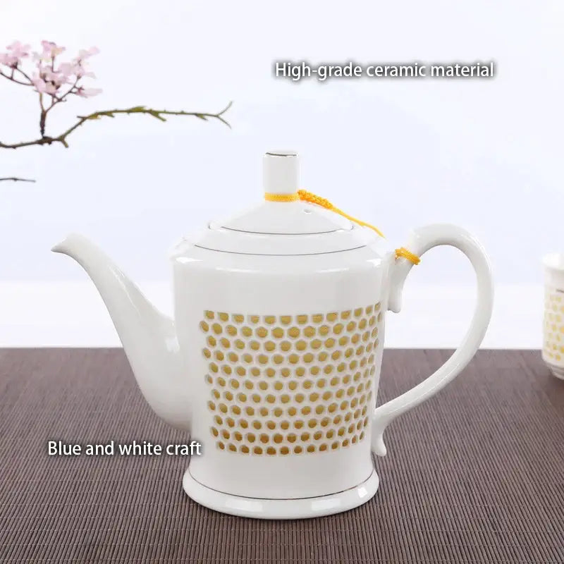 Traditional blue & white porcelain tea pot kitchen ceramic teaware