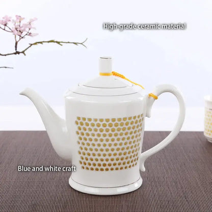 Traditional blue & white porcelain tea pot kitchen ceramic teaware