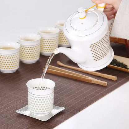 Traditional blue & white porcelain tea pot kitchen ceramic teaware