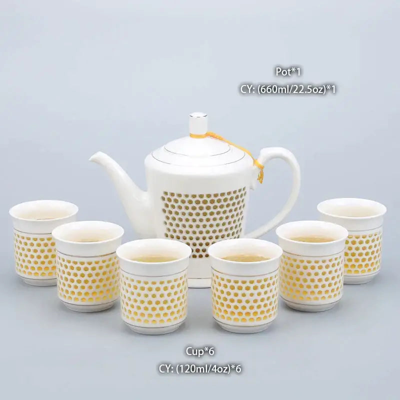 Traditional blue & white porcelain tea pot kitchen ceramic teaware