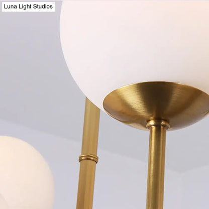 Traditional brass opal glass island pendant light dining room