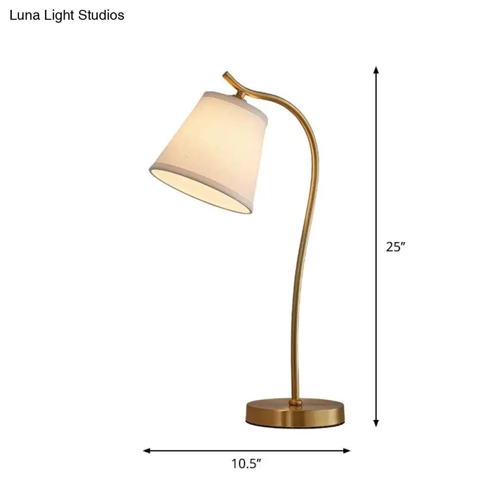 Traditional bucket brass table lamp bedroom gold metal lighting