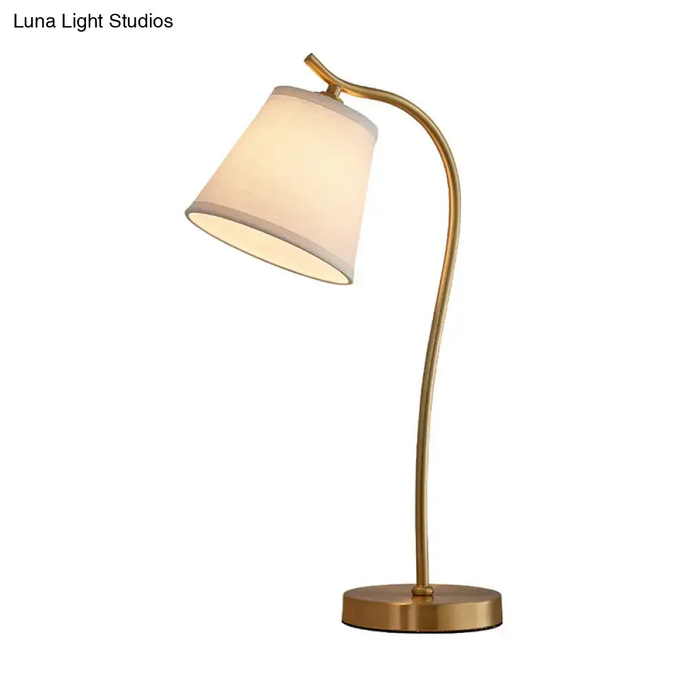 Traditional bucket brass table lamp bedroom gold metal lighting