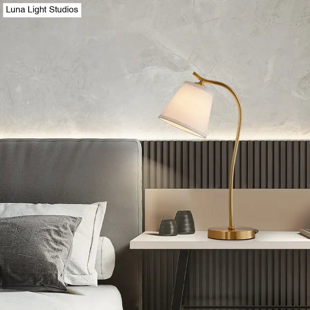 Traditional bucket brass table lamp bedroom gold metal lighting