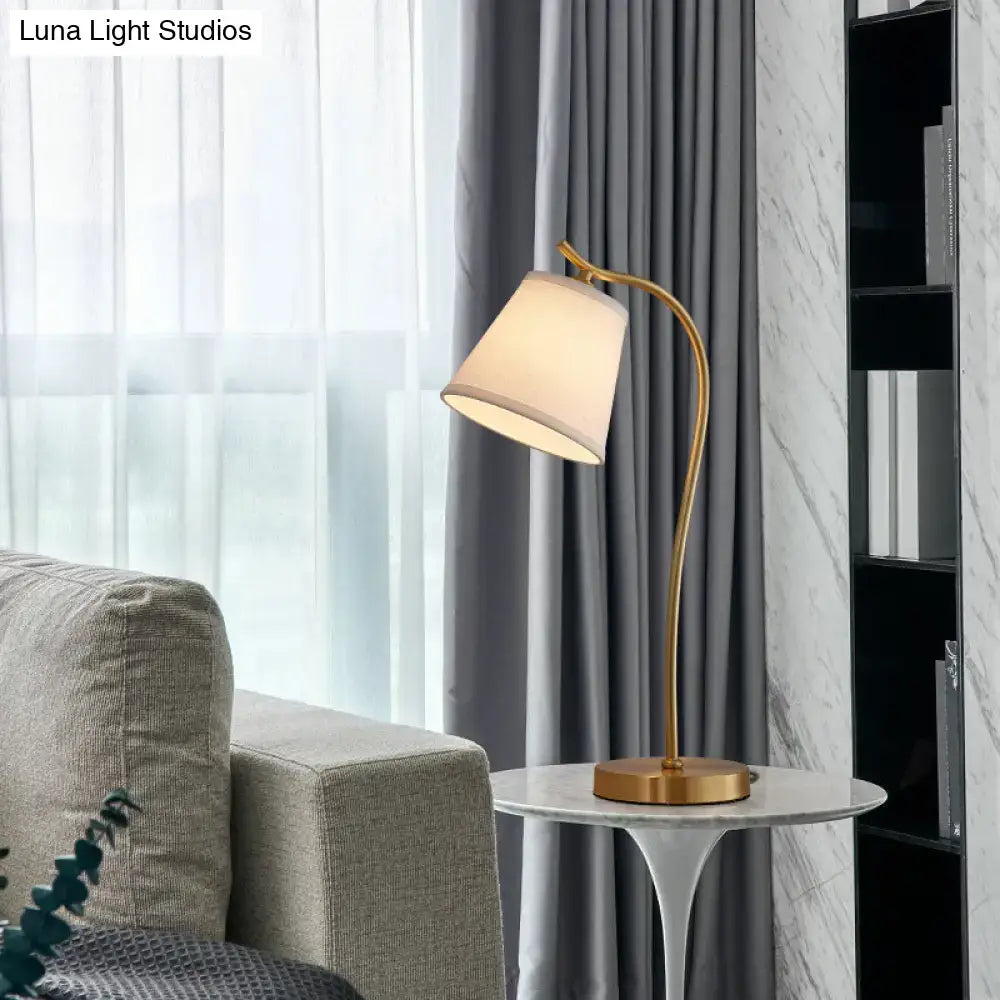 Traditional bucket brass table lamp bedroom gold metal lighting