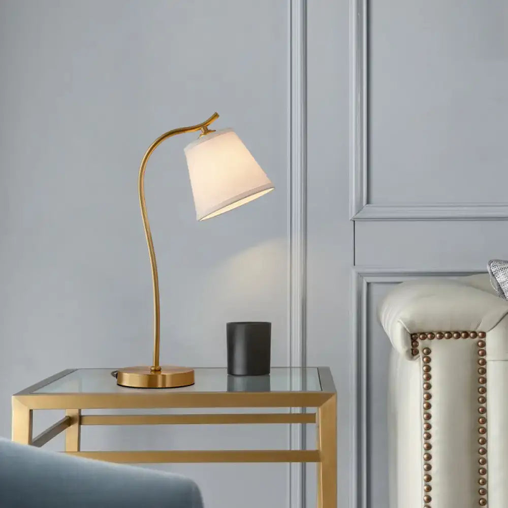 Traditional bucket brass table lamp bedroom gold metal lighting