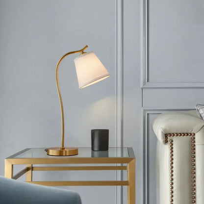 Traditional bucket brass table lamp bedroom gold metal lighting