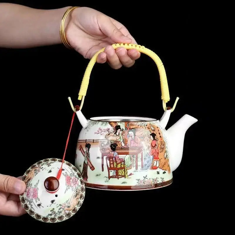 Traditional chinese white porcelain tea pot – dining room decor
