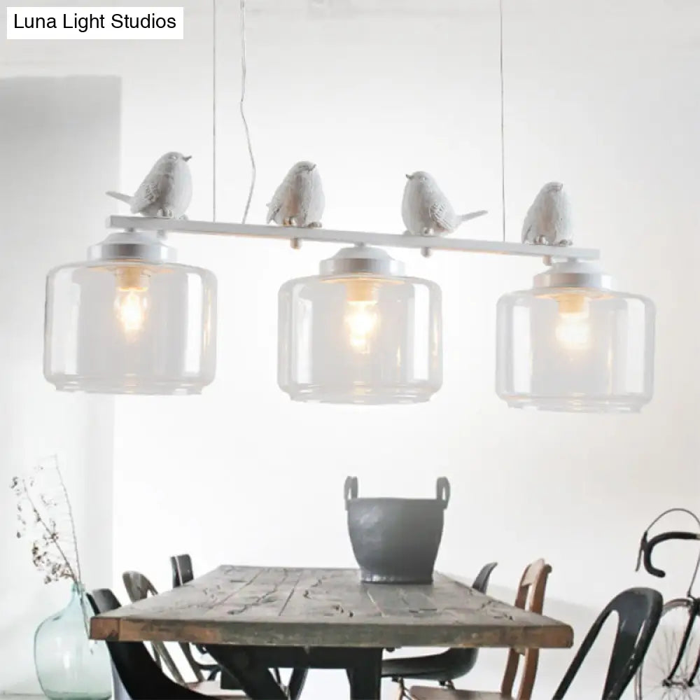 DecorBites™ Traditional Clear Glass Pendant with 3 Lights - Ideal for Dining Room or Kitchen Island Décor