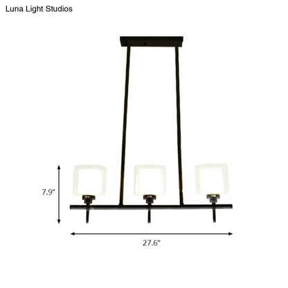 DecorBites™ Traditional Cylinder Island Dining Room Lamp with White Glass Shades - 3/4 Hanging Lights