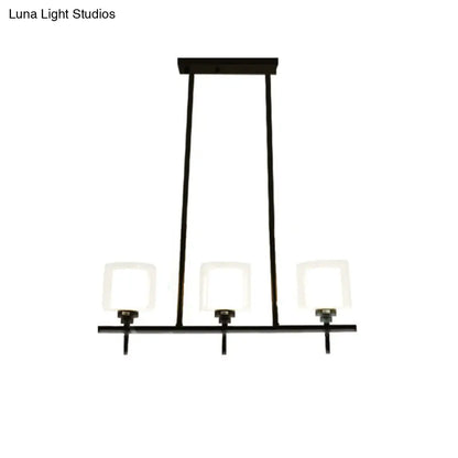 DecorBites™ Traditional Cylinder Island Dining Room Lamp with White Glass Shades - 3/4 Hanging Lights