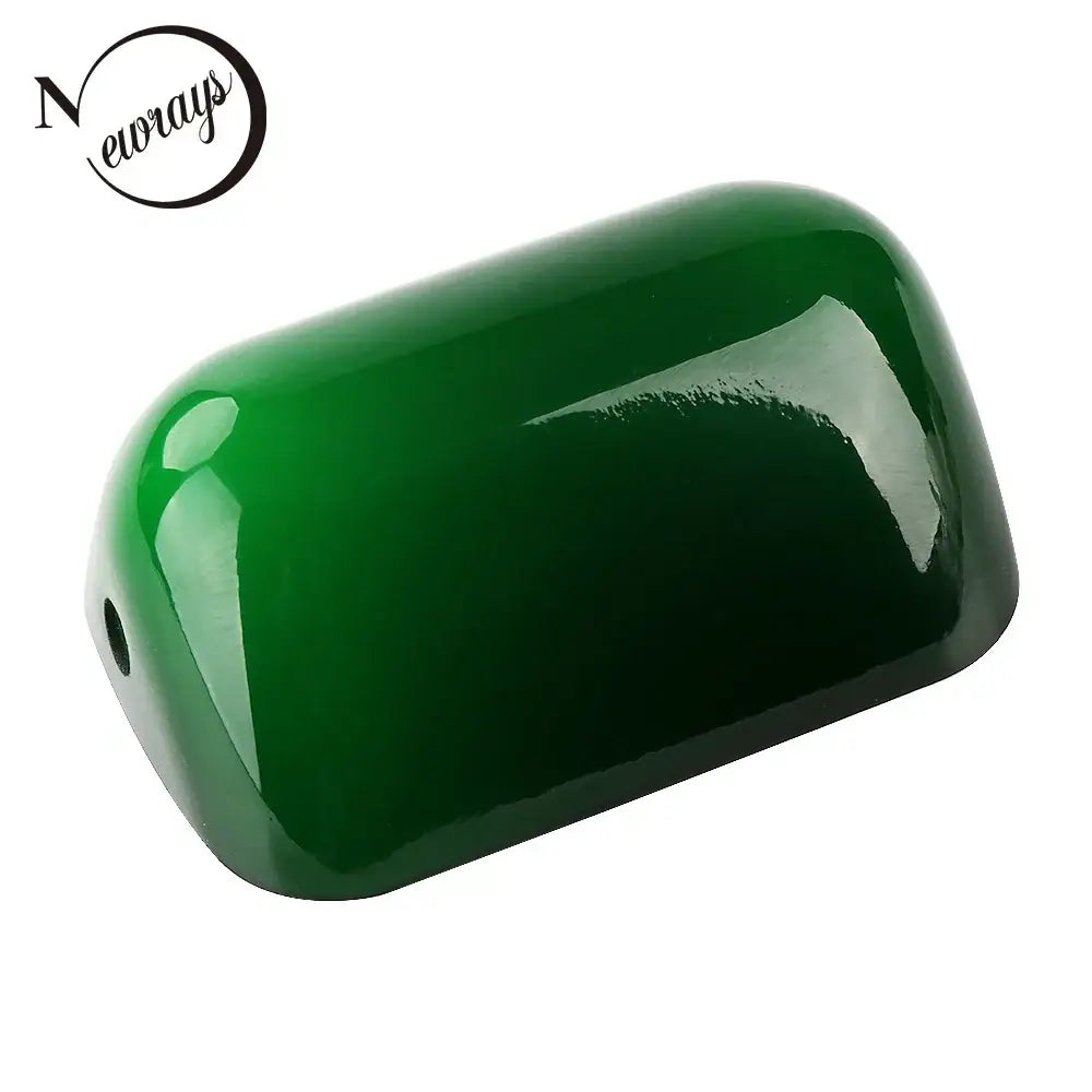 Traditional emerald green glass bankers lamp cover bedroom shade
