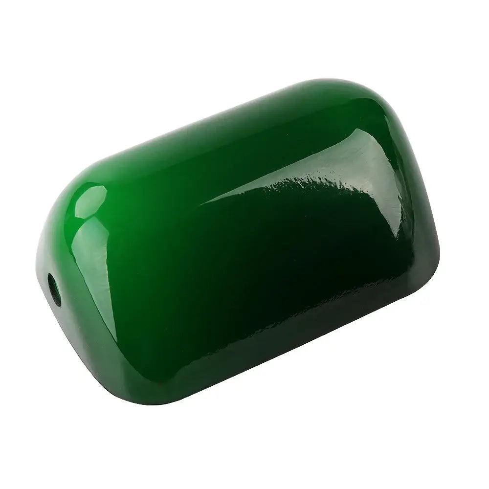 Traditional emerald green glass bankers lamp cover bedroom shade