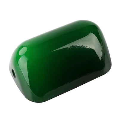 Traditional emerald green glass bankers lamp cover bedroom shade