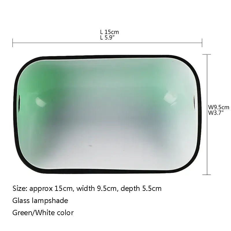 Traditional emerald green glass bankers lamp cover bedroom shade