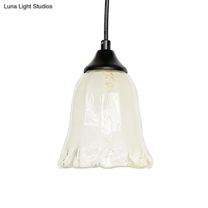DecorBites™ Traditional Glass Pendant Light with Flower/Cone Shape for Living Room