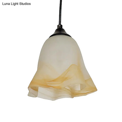 DecorBites™ Traditional Glass Pendant Light with Flower/Cone Shape for Living Room