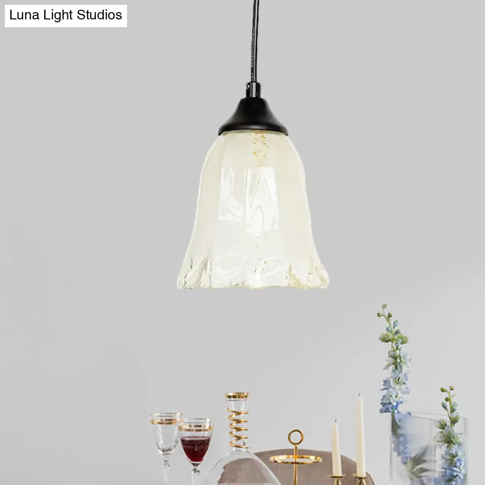 DecorBites™ Traditional Glass Pendant Light with Flower/Cone Shape for Living Room