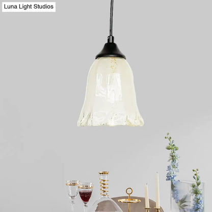 DecorBites™ Traditional Glass Pendant Light with Flower/Cone Shape for Living Room