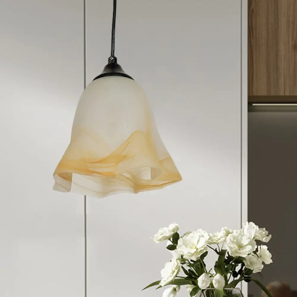 DecorBites™ Traditional Glass Pendant Light with Flower/Cone Shape for Living Room