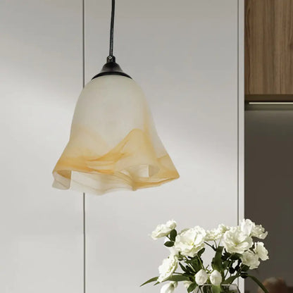 DecorBites™ Traditional Glass Pendant Light with Flower/Cone Shape for Living Room