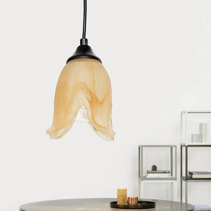 DecorBites™ Traditional Glass Pendant Light with Flower/Cone Shape for Living Room