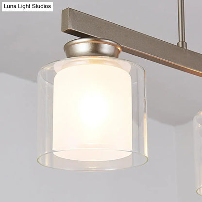 DecorBites™ Traditional Gold Island Hanging Lamp with Clear Glass Shade, Ideal for Dining Rooms - 3/4 Lights