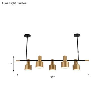 DecorBites™ Traditional Gold Pendant Light with Drum Shade - 4/5 Lights for Dining Room Island