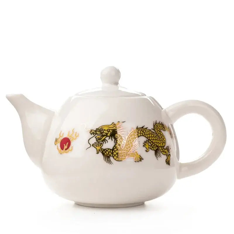 Traditional ink illustration dehua clay tea set dining room teaware