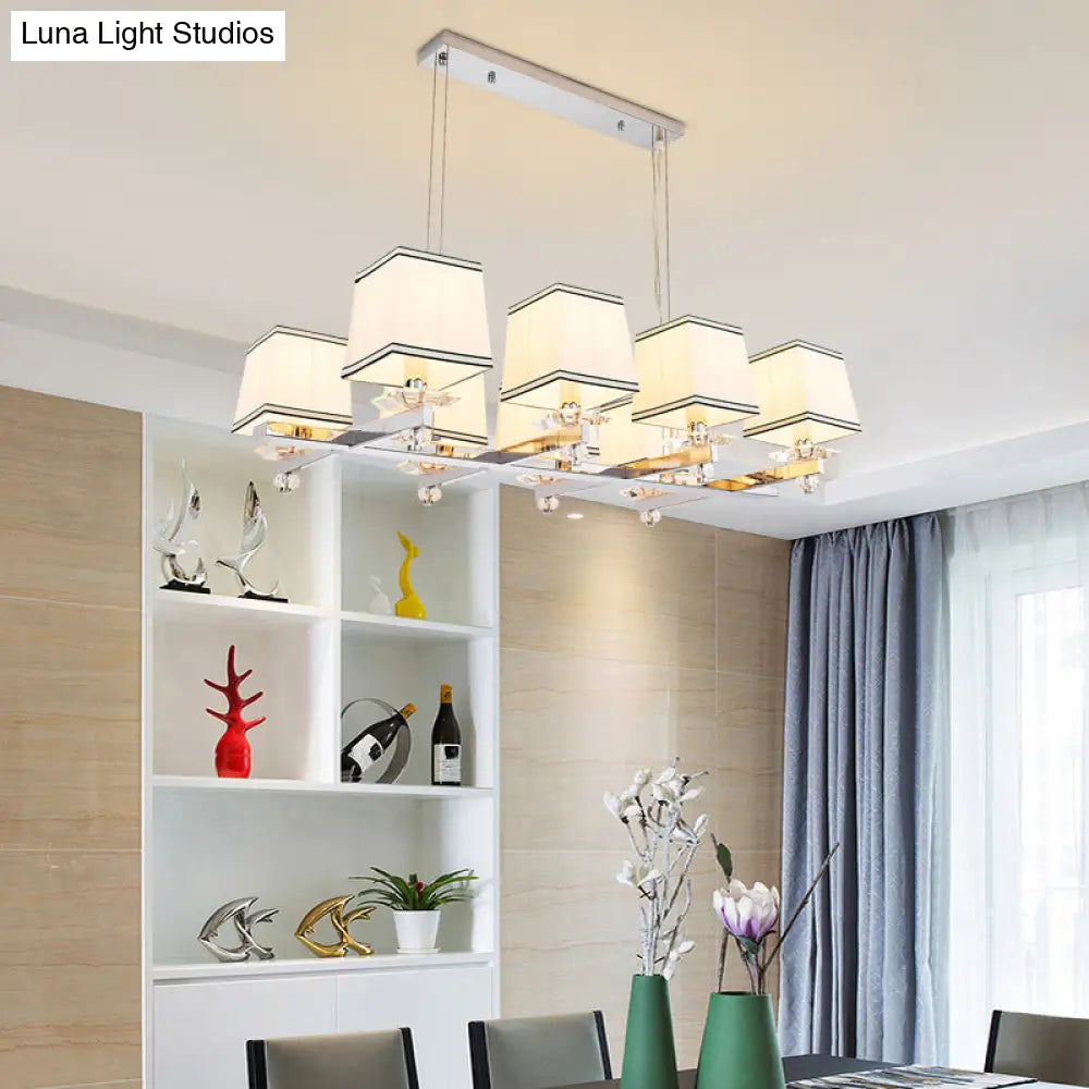 DecorBites™ Traditional Island Pendant Light Kit - Square White Fabric, 6/8 Lights - Ideal for Dining Rooms