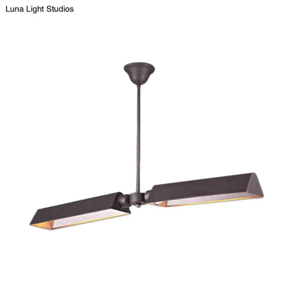 DecorBites™ Traditional Metal Triangle Pendant Light with 2 Lights - Grey/Gold - Perfect for Dining Rooms