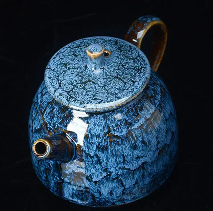 Traditional pink & brown crackle kung fu tea pot dining room teaware