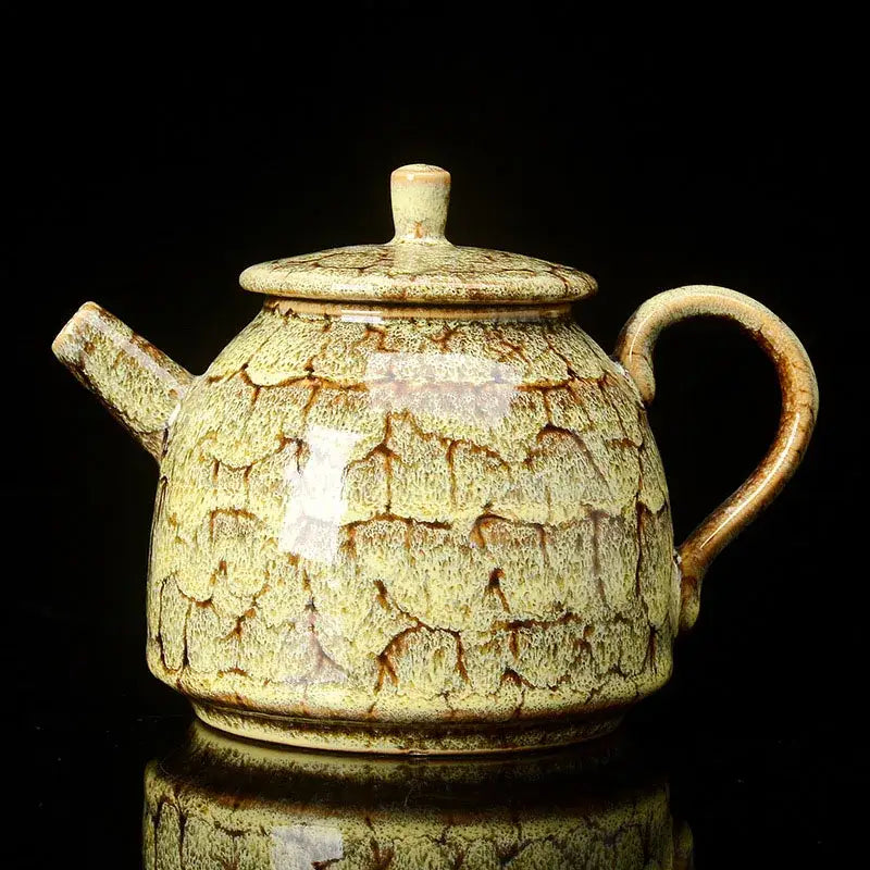 Traditional pink & brown crackle kung fu tea pot dining room teaware