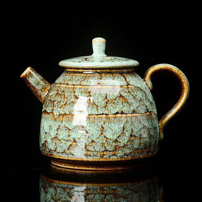 Traditional pink & brown crackle kung fu tea pot dining room teaware