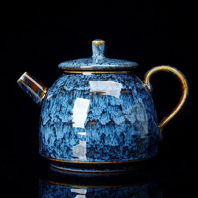 Traditional pink & brown crackle kung fu tea pot dining room teaware